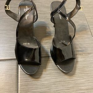 Black high heel ankle strap sandal